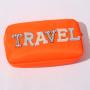 Keymay Custom Logo Personalized Makeup Pouch Waterproof Nylon Travel Accessories Embroidery Letter Cosmetic Makeup Bag