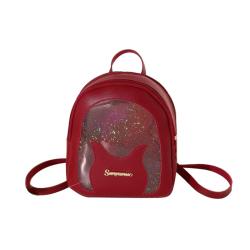 Fashion mini leather girls backpack transparent gitter PVC Ita bag custom Ita bag shoulder bag