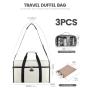 LOVEVOOK 2024 Handmade Custom Logo Duffle Bags Men's Carry on Overnight Weekend Sports Gym Bag 3pcs Wholesale Travel Duffel Bag