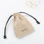 Recyclable Custom Logo Printed Cotton Canvas Drawstring Gift Makeup Pouch Eco-Friendly Cosmetic Packaging Canvas Bag