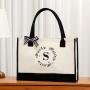 2024 New Reusable Eco-friendly Custom Logo Cotton Tote Shopping Bag Blank Spot Plus Print Logo Canvas Bag Women's Handbag