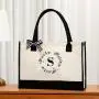 2024 New Reusable Eco-friendly Custom Logo Cotton Tote Shopping Bag Blank Spot Plus Print Logo Canvas Bag Women's Handbag