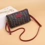 Ladies handbag 2024 ladies printed shoulder crossbody bag fashion casual mobile phone bag double zipper wallet