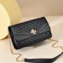 KBW716 Crossbody Bags for Women Leather Quilted Shoulder Bag with Chain Strap Trendy Clutch Satchel Ladies Evening Bag