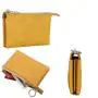 Ultrathin Leather Multi Card Organizer Wallet Credit Card Holder Thin Wallet with Zipper Pocket Leather Simple Storage Bag