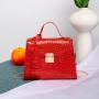 Ladies Korean Retro Fashionable Minimalist Handbag Small Square Bag with Single Strap and Chain Decoration Portable
