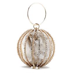 New arrival round bag spherical metal hollow out rhinestone bags handbags wholesale woman beautiful evening bag pochette femme