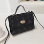 New Product fashion printing small square bag 2024 new ladies handbag pu leather women female crossbody shoulder bag