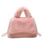 2024 Custom Faux Fur Bag Handbag For Women Ladies With Pearl Shoulder Strap