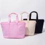 Keymay USA Warehouse High Quality Popular Multiple Colors Available  Free Shipping  Beach Tote Summer Fringe Canvas Tote Bag