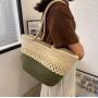 ZWY081 New Women Cotton Cord Weaving Beach Bag Summer French Cutout Shoulder Bag Wholesale Travel Vacation Shopping Tote Bag