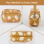 Gelory Wholesale Promotional Custom Logo Little Daisy Zipper PU Leather Makeup Bag Cosmetic Bags