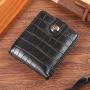 New style wallet, men's short money clip multi-card slot, retro crocodile pattern, fashionable horizontal soft leather wallet