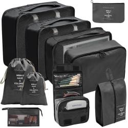 Customized 9 Set Compression Packing Cubes Luggage Packing Organizers Bags for Travel Accessories