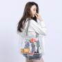 Custom Printed Fashion Clear Shopping Bag Summer Beach Storage Bag For Travel Transparent PVC Tote Bag