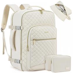 LOVEVOOK 40l quilted expandable carry on flight approved travel backpack 17in laptop travel luggage duffel Daypack for women men