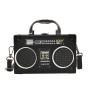 Custom Tote bag Radio shape PU niche design portable decorative zipper single shoulder chain plus logo