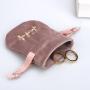Custom Embroidery Round Bottom Velvet Jewelry Necklace Storage Pouch Mini Luxury Velvet Drawstring Jewelry Bag