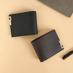 Men's short wallet Korean iron edge men's horizontal multi-card space money clip trend card bag