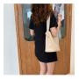 Wholesale pu solid color women bucket bag ladies shoulder crossbody handbags leather hand bags