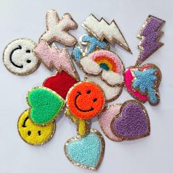 No MOQ Multi Color 3 m Custom Chenille Patches Sequin Letter Patch Number Sequin Letter Patches