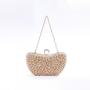 Custom wholesale women's purse night hand wrapped gold chain light floral rhinestone custom craft logo style pattern for ladies