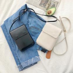 Hot Sale 2023 New Women's Leather Bag Hard Solid Color Small Square Shoulder Bag Simple Casual Portable Lady Crossbody Sling Bag