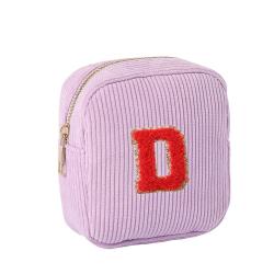 New Arrivals Top Quality Factory Wholesale Custom Corduroy Lavender Cosmetic Bags Set Make Up Travel Bag Pencil Pouch