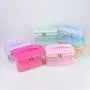Large Capacity Portable Women Waterproof Makeup Brush Organizer Bag Transparent PVC Cosmetic Bag With Handle