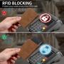 Slim Wallet for Men Pop Up Wallet RFID Blocking Aluminum Automatic Credit Card Holder Case Minimalist Leather Smart Wallet
