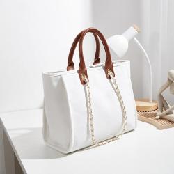 2024 Custom Large Canvas Tote Bag For Women Luxury With Chain Leather Handle