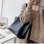 2024 women hand bags fashion luxury purse handbags shoulder shopping Simple pure color ladies tote bag Set