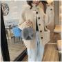 ZR329 New Girls' Plush Cute Rabbit Ear Clip Bag Chain Bag Single Shoulder Crossbody Handheld Women's Bag