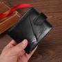 Men's wallet, horizontal style, short style, retro, zipper and buckle, money clip, new style leather wallet, change pocket