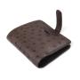 New Design Custom Luxury Ostrich Leather Coin Purse Durable Men Bifold Wallet Business Ostrich Skin Small Card Wallet