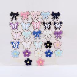 Stick On Chenille Stickers Self Adhesive Varsity Bowknot Flower Butterfly Patch DIY Chenille Patch Chenille Embroidery Patches