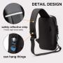 Gelory OEM Custom Logo Mens Motorcycle Chest Bag Anti-theft Sports Crossbody Bag with USB charing port