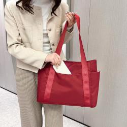 ZWY088 Wholesale New Solid Color Simple Women Tote Bag Outdoor Gym Yoga Shopping Work Canvas Bag Lightweight Portable Mommy Bag