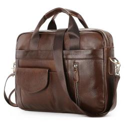 XL346 Genuine Leather Message Bags Men's Business Durable Laptop Bags Practical Simple Shoulder Bag Customized Logo Beiefcase