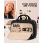 LOVEVOOK 12.5 In Waterproof Hanging Makeup Bag with Jewelry Compartment Clear Cosmetic Bag Travel Toiletry Bag for Women
