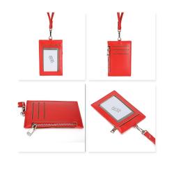 KBW227 Custom soft plastic id working name badge pvc card holder with neck strap polyester lanyard