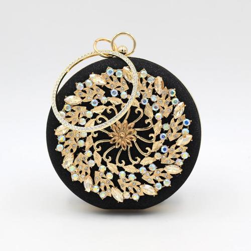 New fashion metal round clutch bags banquet party woman handbags box clutch evening bag flower purses for ladies pochette femme