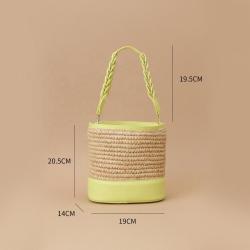 Wholesale Custom Logo High Quality Ladies Straw Handbags Fashion Drawstring Beach Bag Woven Shoulder Strap Womens Bucket Bags