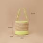 Wholesale Custom Logo High Quality Ladies Straw Handbags Fashion Drawstring Beach Bag Woven Shoulder Strap Womens Bucket Bags