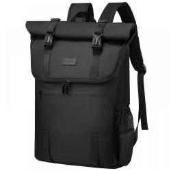 LOVEVOOK Fashion Rolltop Laptop Rucksack Backpack Retro Oxford Laptop Daypack Waterproof Fits 17 Inch Roll Top Backpack Unisex