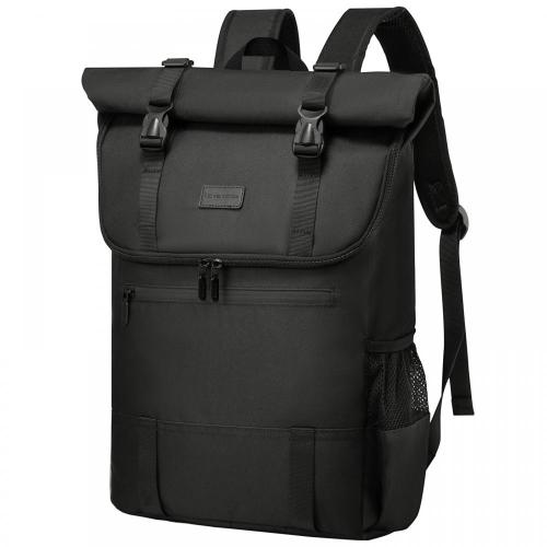 LOVEVOOK Fashion Rolltop Laptop Rucksack Backpack Retro Oxford Laptop Daypack Waterproof Fits 17 Inch Roll Top Backpack Unisex