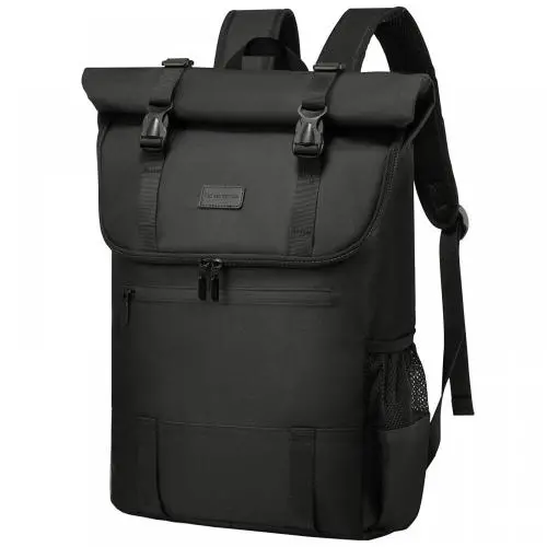 LOVEVOOK Fashion Rolltop Laptop Rucksack Backpack Retro Oxford Laptop Daypack Waterproof Fits 17 Inch Roll Top Backpack Unisex