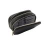 Custom double layer cosmetic bag dopp kit brushes wash bag eco saffiano PU leather make up bags
