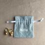 8*10cm Custom Cotton Linen Jewelry Packaging Drawstring Pouch Blue Linen Jewelry Drawstring pouch
