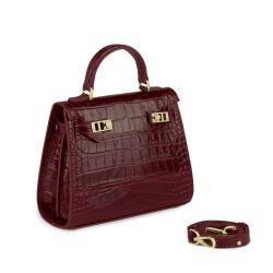Pu Leather Premium Lock Ladies Hand Bags Fashion Designer Custom Logo Luxury Vegan Crocodile Top Handle Womens Handbags